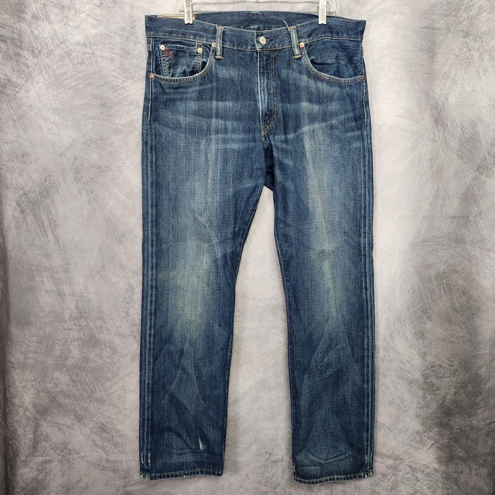 Polo Ralph Lauren 867 Classic Jeans Mens 35x32 100% Cotton Medium Wash Straight